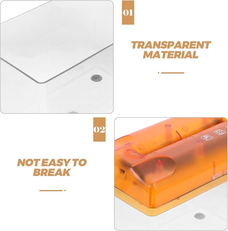 Orange Mini Manual Paper Shredder Portable A6 Size Handheld Document Cutter for Home Office Desktop Use - Image 3